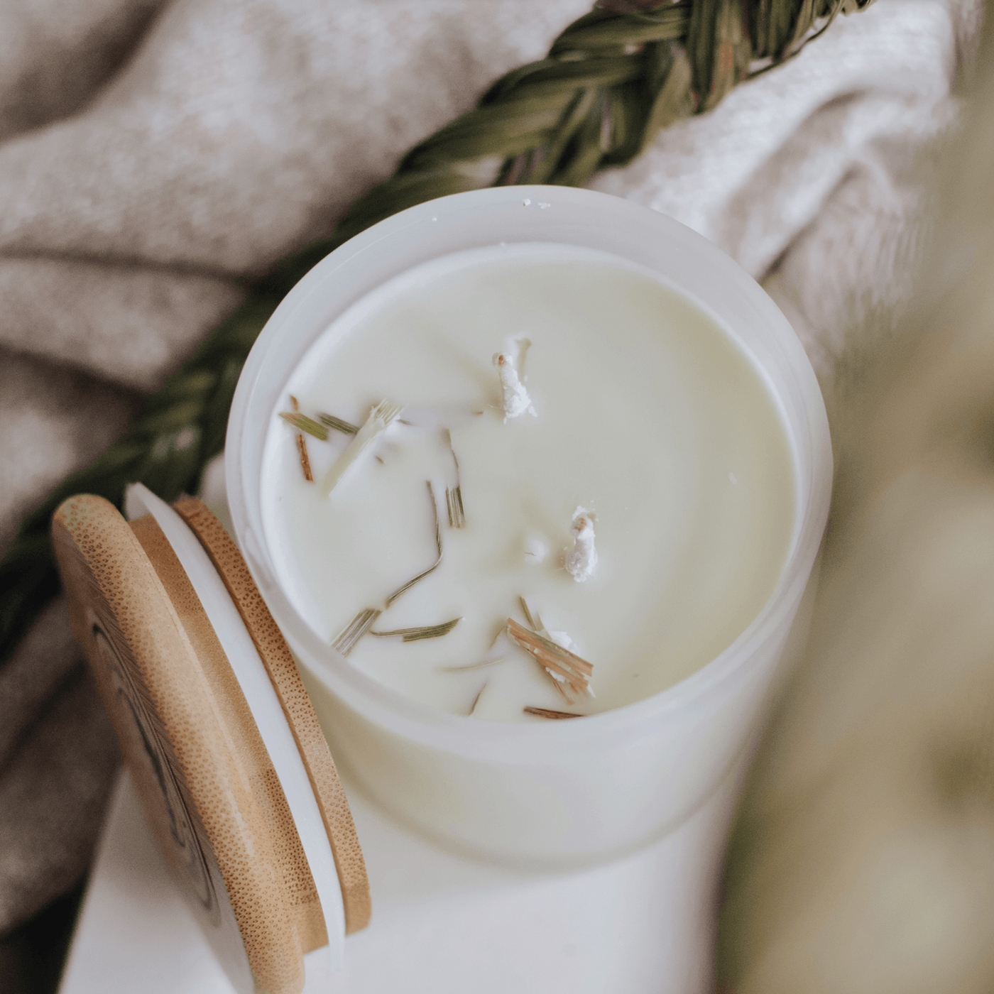 Double wick sweetgrass soy scented candle.